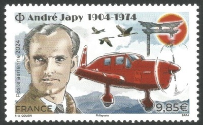PA97 - Philatélie 50 - Timbre de France Poste Aérienne N°97 - Personnalité de l'aviation André JAPY