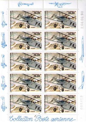 F62 feuille - Philatélie 50 - timbre de France Poste Aérienne N° Yvert et Tellier 62