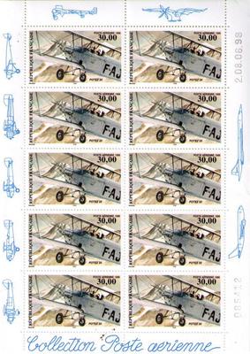 F62 feuille - Philatélie 50 - timbre de France Poste Aérienne N° Yvert et Tellier 62
