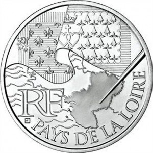 10 € Pays de la Loire - Philatélie 50 - pièce commémorative 10 € de la région Pays de la Loire - pièce de monnaie de collection