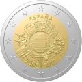 pièce 2€ ESPAGNE 10ème anniversaire 2012