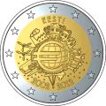 pièce 2€ ESTONIE 10ème anniversaire 2012