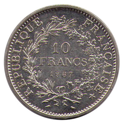 pièce de 10 francs Philatélie 50 pièce en argent 1967