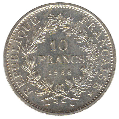 pièce de 10 francs Philatélie 50 pièce en argent 1968