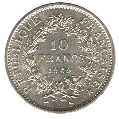 pièce de 10 francs Philatélie 50 pièce en argent 1969