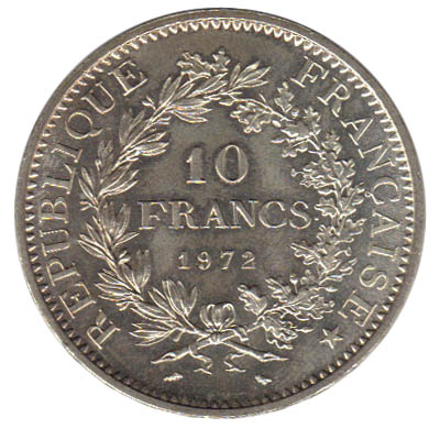 pièce de 10 francs Philatélie 50 pièce en argent 1972