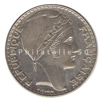 pièce de monnaie française de 20 francs Philatélie 50 pièce de collection en argent verso 1929