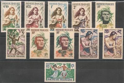 POLY1-11 - Philatélie - Timbres de Polynésie N° Yvert et Tellier 1 à 11 - Timbres de collection