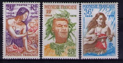Timbres de Polynésie française N° Yvert et Tellier 121 à 123 - Philatélie 50 - Timbres de collection de Polynésie française au détail