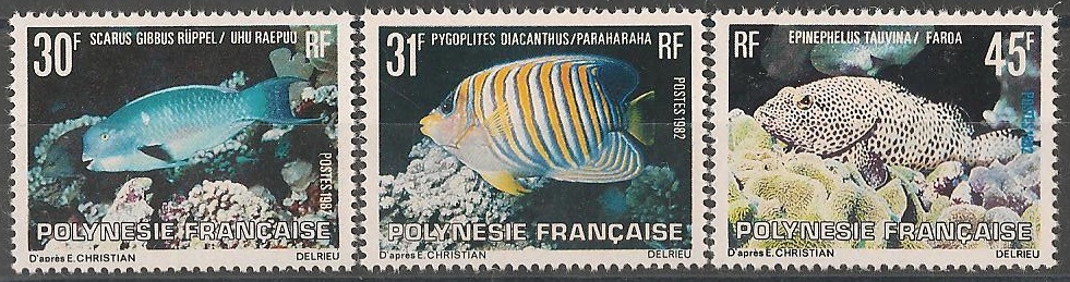 POLY174-176 - Philatélie - Timbres de Polynésie N° Yvert et Tellier 174 à 176 - Timbres de collection