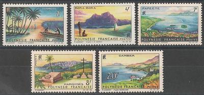 POLY30-34 - Philatélie - Timbres de Polynésie N° Yvert et Tellier 30 à 34 - Timbres de collection