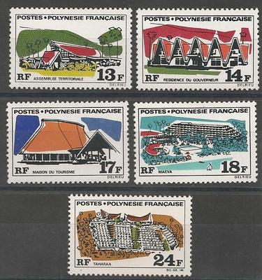 POLY72-76 - Philatélie - Timbres de Polynésie N° Yvert et Tellier 72 à 76 - Timbres de collection