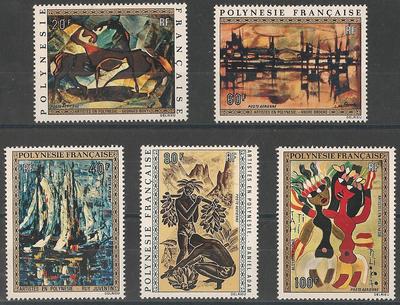 POLYPA65-69 - Philatélie - Timbres Poste Aérienne de Polynésie française N° Yvert et Tellier 65 à 69 - Timbres de collection