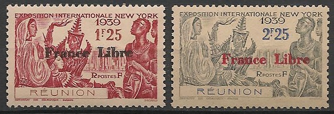 REU216-217 - Philatélie - Timbres de la Réunion N° Yvert et Tellier 216 à 217 neuf - Timbres de colonies françaises