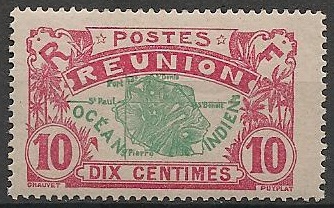 Timbre de la Réunion N°YT 60 Zoom - Timbres de la Réunion