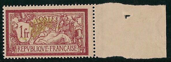 RF121bVariété - Philatélie - Timbre de France n° Yvert et Tellier 121b variété centre déplacé - Timbres de collection