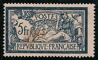 RF123cVariété - Philatélie - Timbre de France n° Yvert et Tellier 123c variété centre déplacé - Timbres de collection