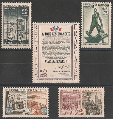 RF1407-1411 - Philatélie - Timbres de France N° Yvert et Tellier 1407 à 1411 - Timbres de collection