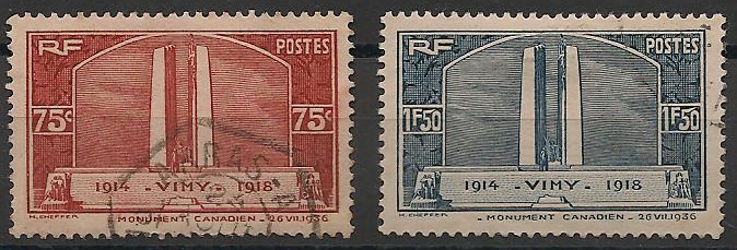 RF316-317O - Philatélie - Timbre de France n° Yvert et Tellier 316 à 317 oblitéré - Timbres de collection