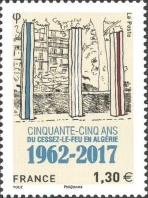 RF5133 - Philatélie 50 - Timbre de France 2017 N° YT 5133 - cessez-le-feu en Algérie