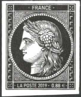 RF5305 - Philatélie 50 - timbres de France N° 5305 de 2019 - 0,88 € noir type Céres