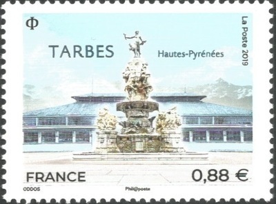 RF5335 - Philatélie 50 - Timbre de France 2019 N° YT 5335 - fontaine des Quatre-Vallées et de la halle Marcadieu