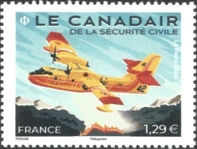 RF5796 - Philatélie 50 - Timbre de France N°YT 5796 - Canadair en vol, 2024