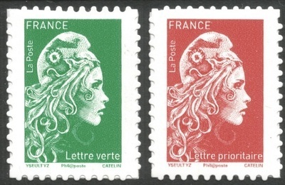 RFADH1653/54 - Philatelie 50 - Timbre autoadhésif N°1653 et 1654 - timbres de France autoadhésif type Marianne d'Yz