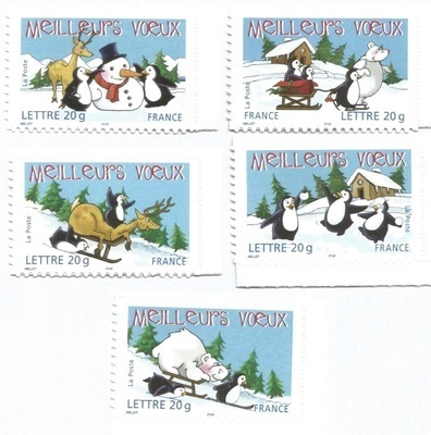 RFADH67/71 - Philatélie 50 - Timbre de France adhésif n°YT 67 à 71