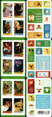 RFBC1386 - Philatélie 50 - Carnet de timbres autoadhésifs Veau, vache, cochon, couvée.... N°BC1386
