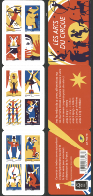 RFBC1478 - Philatélie 50 - Carnet de timbres autoadhésifs Les arts du cirque N°BC1478