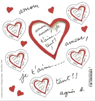 RFBF 154 - Philatelie 50 - Bloc de France 154 -Saint Valentin Coeur Agnes B