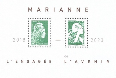 RFBF 158 - Philatelie 50 - Bloc de France N° 158 - Lettre Verte Marianne Engagée et Marianne de l'Avenir