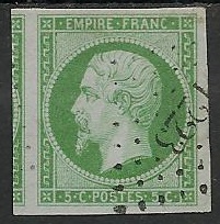 RFCL12obli100€ - Philatélie - Timbre de france classique N° Yvert et Tellier 12 oblitéré 1er choix - Timbres classiques de France