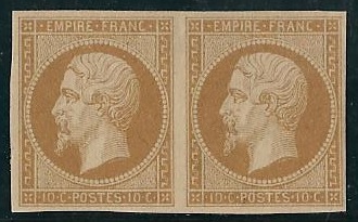 RFCL13Bpaire - Philatélie - Timbre de france classique N° Yvert et Tellier 13B en paire - Timbres classiques de France