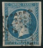 RFCL14AdObli80€ - Philatélie - Timbre de france classique N° Yvert et Tellier 14Ad oblitéré - Timbres classiques de France