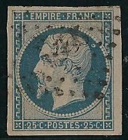 RFCL15obli59€- Philatélie - Timbre de france classique N° Yvert et Tellier 15 oblitéré - Timbres classiques de France