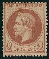 RFCL26char70€ - Philatélie - Timbre de france classique N° Yvert et Tellier 26 charnière - Timbres classiques de France