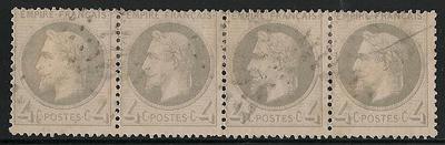 RFCL27bande - Philatélie - Timbre de france classique N° Yvert et Tellier 27 bande - Timbres classiques de France