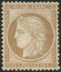 RFCL36* - Philatélie 50 - Timbre de France N°36 Neuf charnière