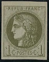 RFCL39C-85€ - Philatélie - Timbre de france classique N° Yvert et Tellier 39C charnière - Timbres classiques de France