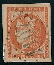 RFCL48obli75€ - Philatélie - Timbre de france classique N° Yvert et Tellier 48 oblitéré - Timbres classiques de France
