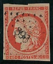 RFCL5a - Philatélie - Timbre de france classique N° Yvert et Tellier 5a oblitéré - Timbres classiques de France
