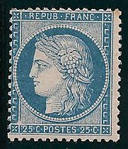 RFCL60Achar50€ - Philatélie - Timbre de france classique N° Yvert et Tellier 60A charnière - Timbres classiques de France