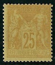 RFCL92-135 - Philatélie - Timbre de france classique N° Yvert et Tellier 92 charnière - Timbres classiques de France