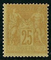 RFCL92-135 - Philatélie - Timbre de france classique N° Yvert et Tellier 92 charnière - Timbres classiques de France
