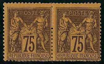 RFCL99paire - Philatélie - Timbre de france classique N° Yvert et Tellier 99 charnière paire - Timbres classiques de France