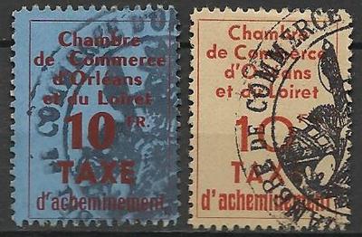 RFGrève2-3 - Philatélie - Timbres de grève de France N° Yvert et Tellier 2 et 3 chambre de commerce d'Orléans - Timbres de France