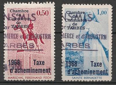 RFGrève9-10 - Philatélie - Timbres de grève de France N° Yvert et Tellier 9 et 10 chambre de commerce de Tarbes - Timbres de France