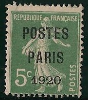 RFP24charPelur - Philatelie - Timbre de France préoblitéré N° Yvert et Tellier 24 avec charnière - Timbres de collection